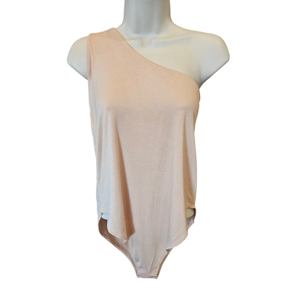 NWT eloquii sz 14 / 16 nude one arm bodysuit nude soft stretch career casual